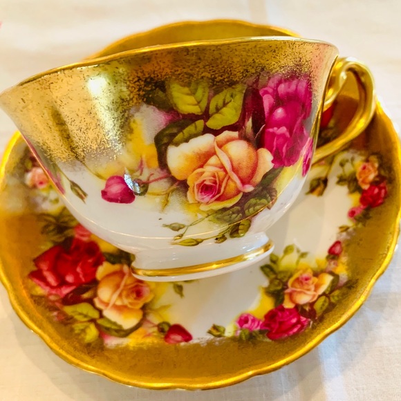Vintage Other - Vintage Royal Chelsea Golden Roses Teacup + Saucer